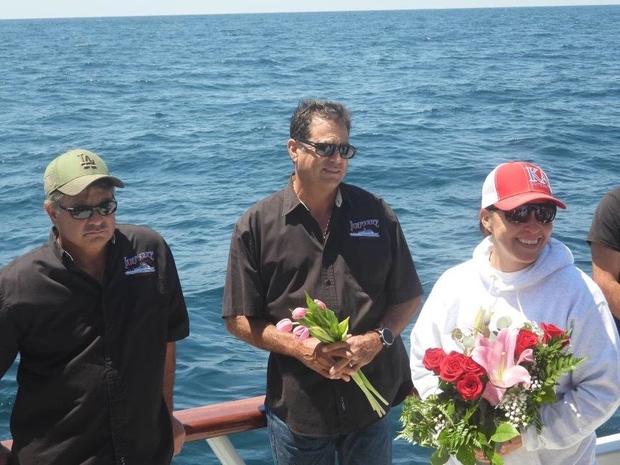 Desiree Rodriguez returned to site of the wreck she was found in with charter boat Captains Paul Strasser and Mark Pisano 35 years later. 