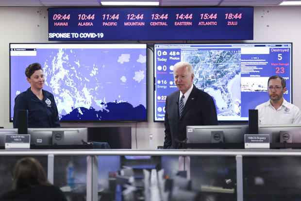 President Biden Receives Briefing On Atlantic Hurricane Outlook And Preparedness At FEMA Headquarters 