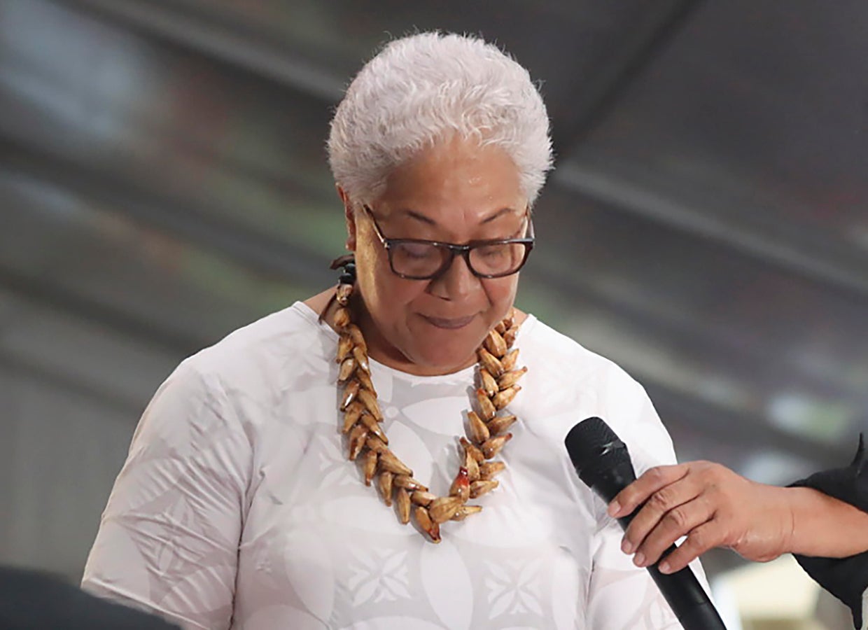 Samoa swears in first female leader in a tent after she's locked out of ...