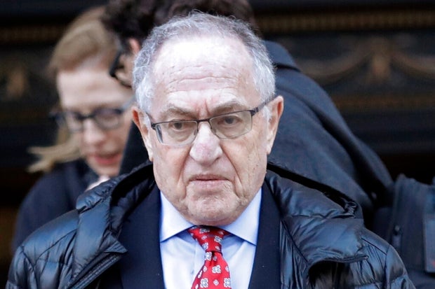 In this March 6, 2019 file photo, attorney Alan Dershowitz leaves Manhattan Federal Court in New York. 