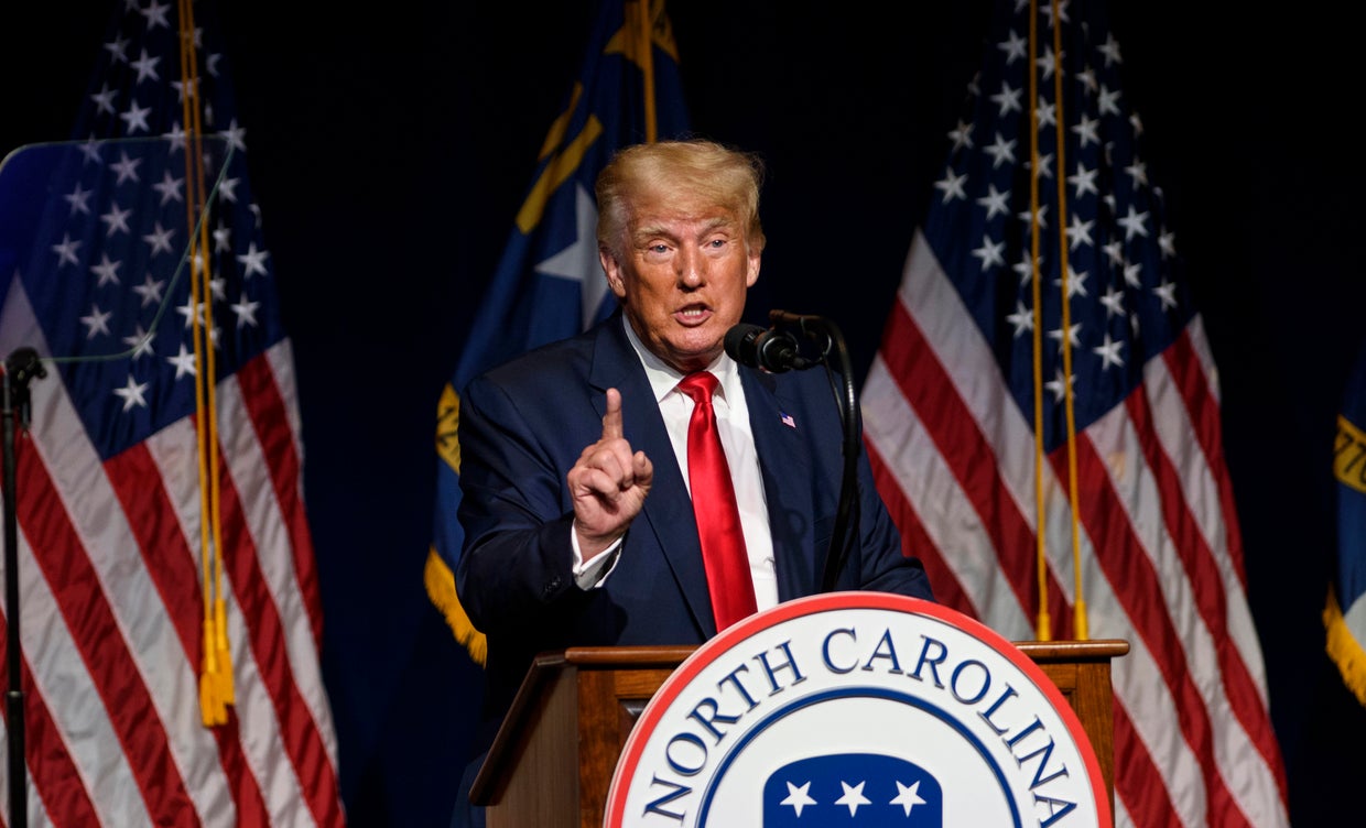 Trump returns to political stage with speech at North Carolina GOP