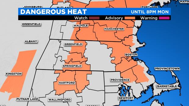 2020 Excessive Heat Warnings Sunday night 