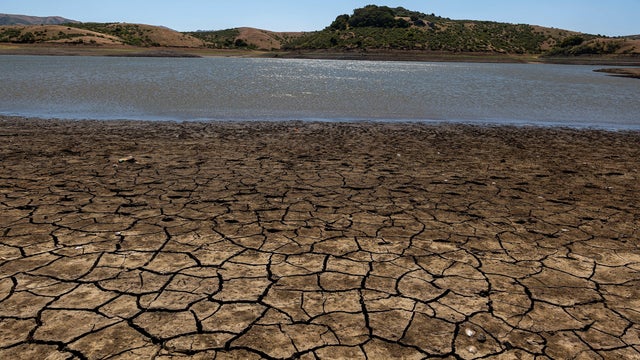 Dry lake bed in Nicasio, California 
