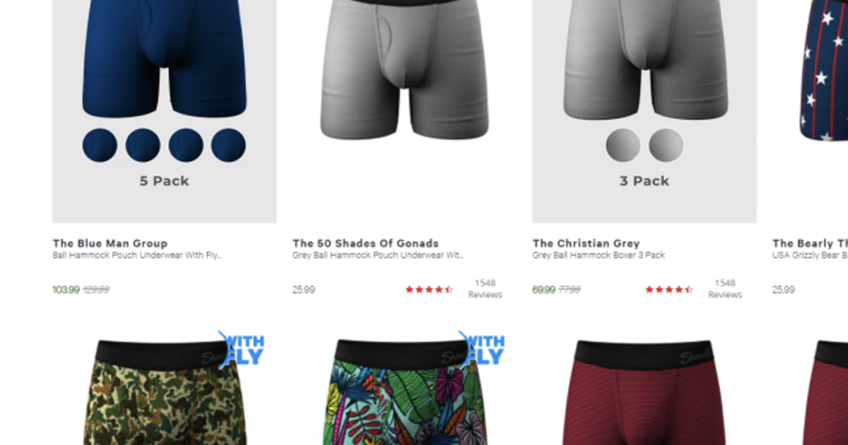 Buy Shinesty Ball Hammock Ball Holder Underwear for Men, Long Leg Boxer  Briefs