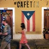 People walking in Old San Juan, Puerto Rico 