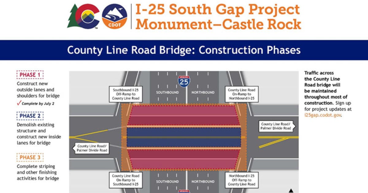 Interstate 25 Closures Begin Thursday Night Near Monument CBS Colorado