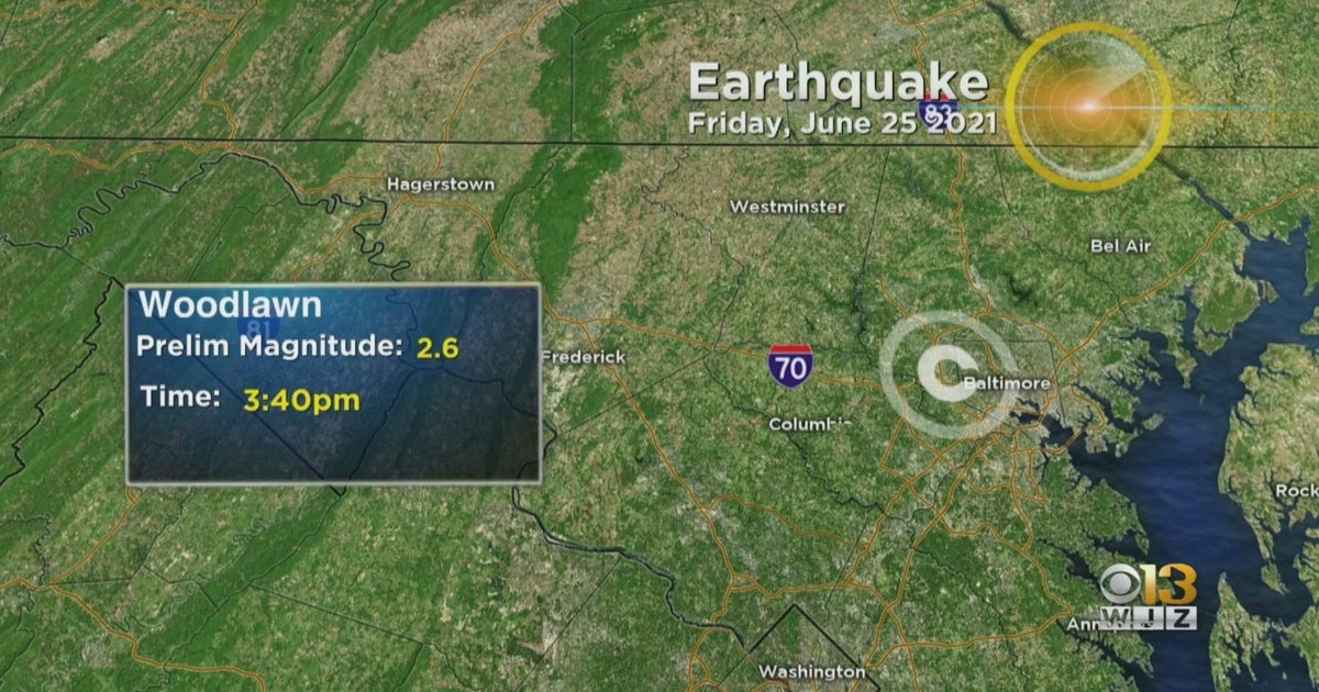 'It Really Shook' 2.6 Magnitude Earthquake Reported In Maryland