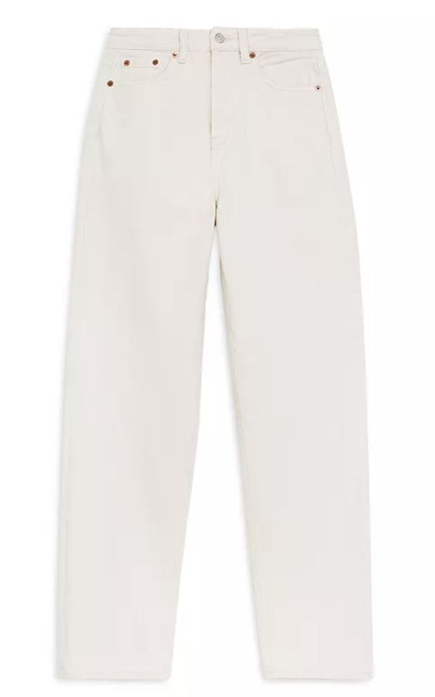 The Kooples Button Fly Straight Leg Jeans in White 