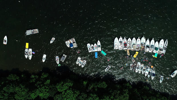 July 4th Boaters on Big Island Lake Minnetonka 