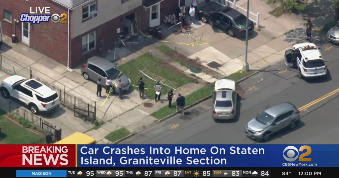 Car Slams Into Staten Island Home CBS New York