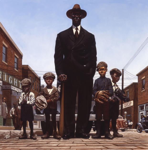 Civic Center art - Willie Foster and Young Fans by Kadir Nelson 