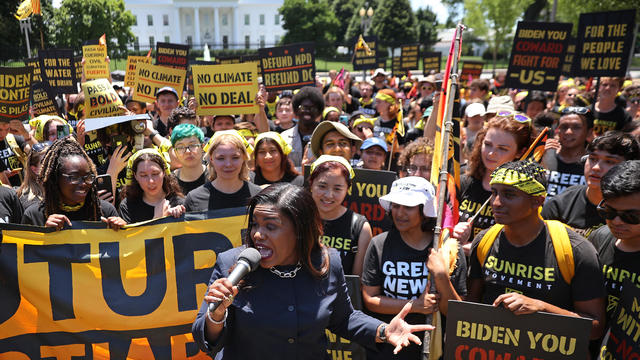Climate Activists Protest Infrastructure Deal In Washington, DC 