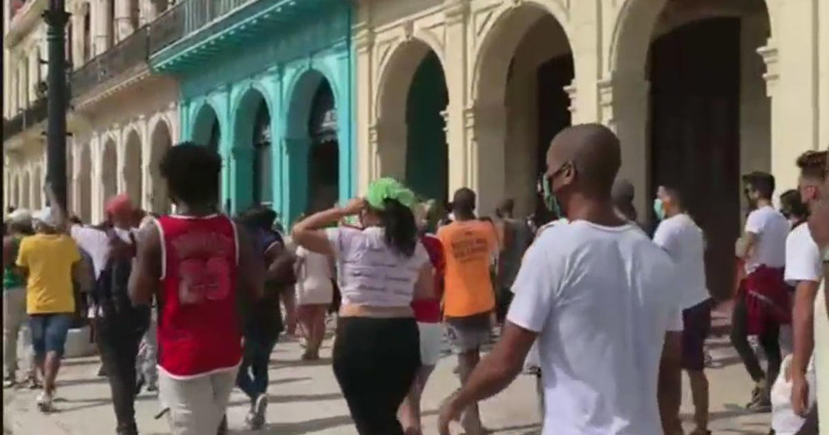 Cuban law enforcement crack down on demonstrators protesting common shortages