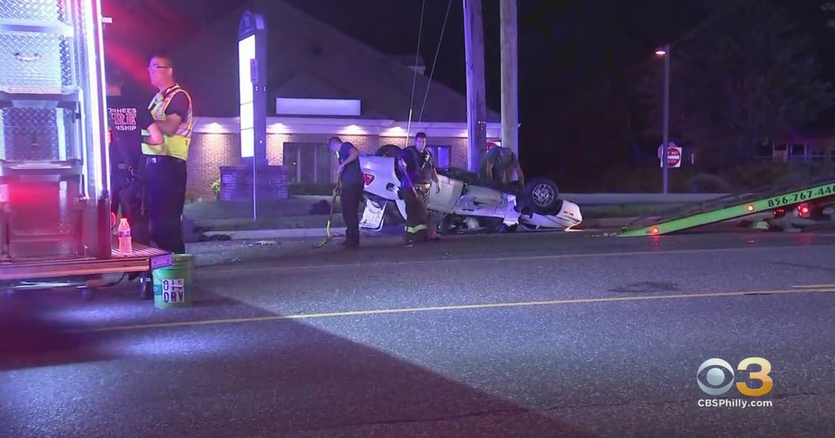 3 People Injured Following 2Car Crash In Voorhees Township CBS