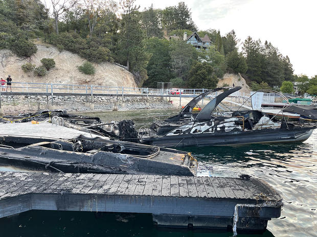 lake arrowhead boat fires after 