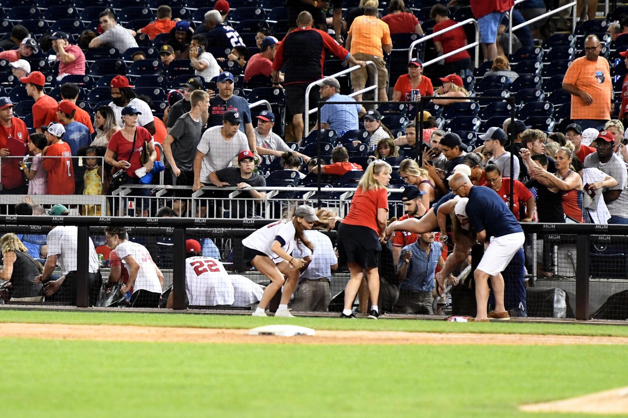 Nationals game suspended as fans rush for exits after shooting outside ...