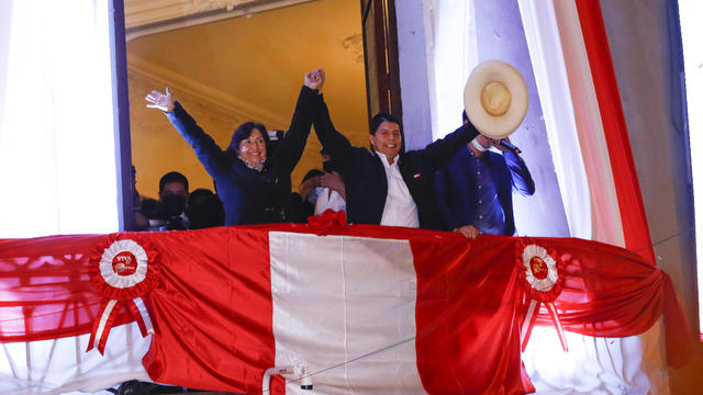 Newly Elected President Pedro Castillo Celebrates Victory After Runoff 
