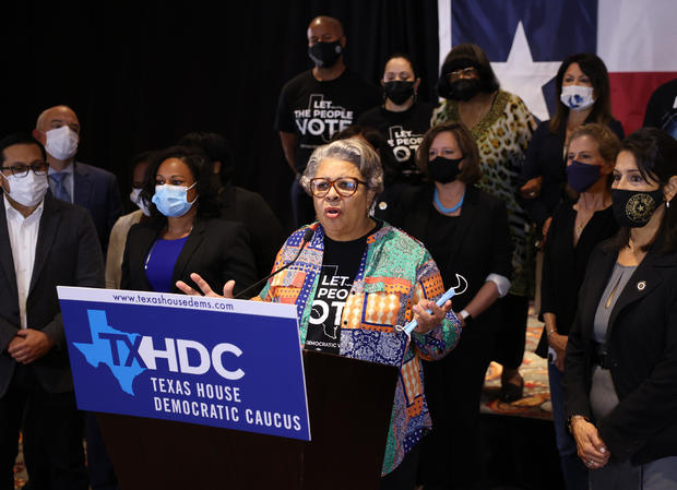 Texas House Democrats Breaking Quorum In D.C. Hold News Conference 