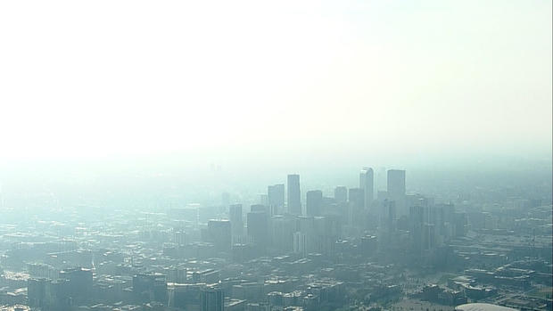 A view from Copter4 of Denver's haze on Monday. 