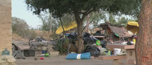 Homeless Encampment Cleanup Underway In Azusa Riverbed 
