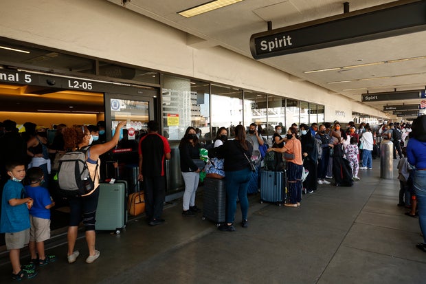 hundreds of Spirit Airlines flights were canceled nationwide leading to issues with dozens of arrivals and departures at LAX Los Angeles International Airport. 