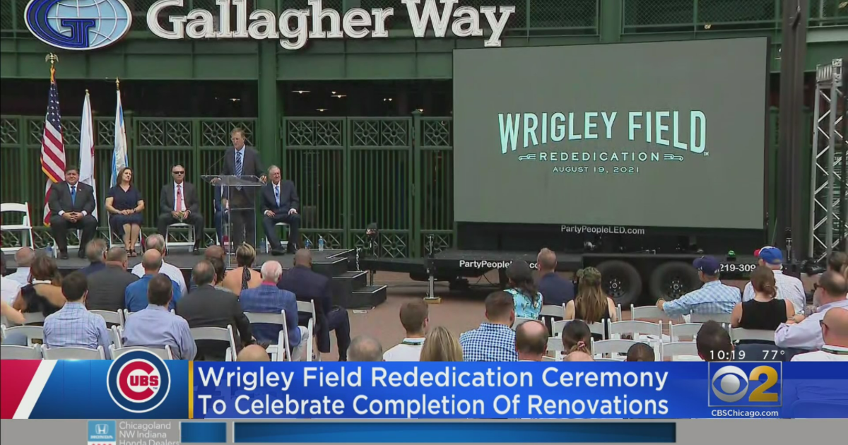 Here Now, Images of Wrigley Field's Completed Bleachers