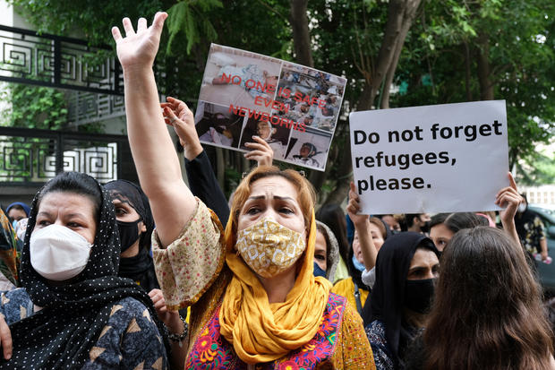 Protests in New Delhi As Chaos in Afghanistan Continues 