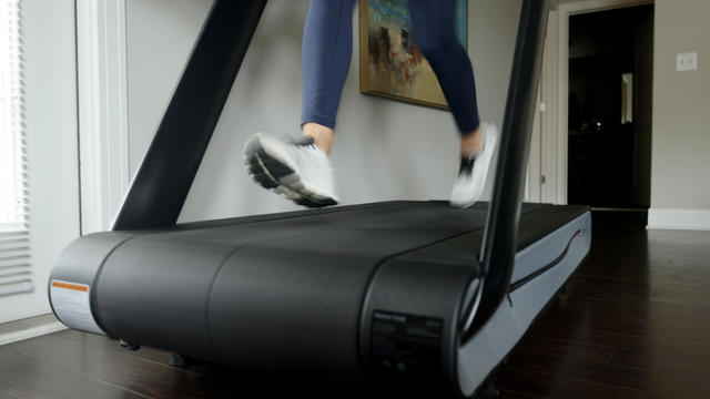 Runner on Peloton's Tread+ treadmill 