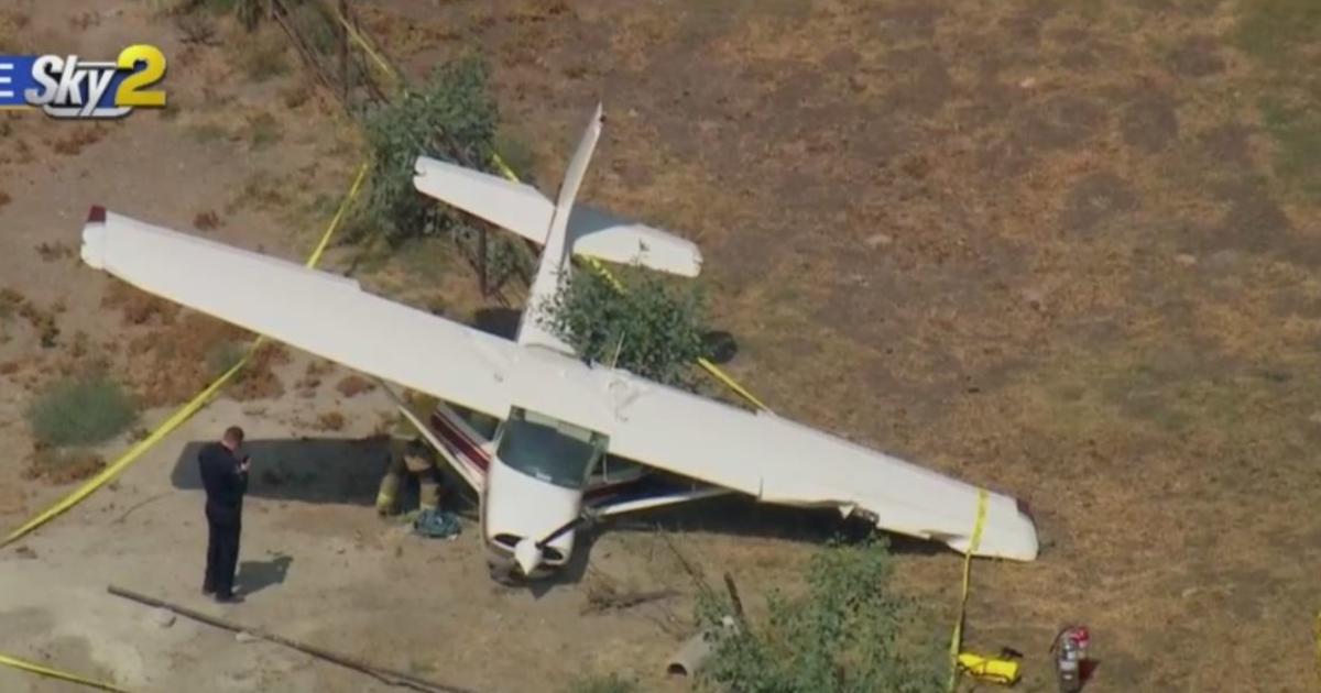 Small Plane Makes Emergency Landing In Ontario Field - CBS Los Angeles