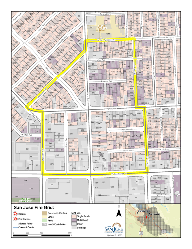 SJ gas leak evacuation map 
