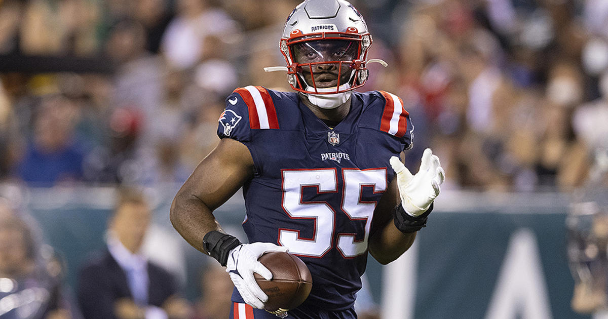 New England Patriots linebacker Josh Uche (55) rides the stationary bike on  the sideline during the first half of an NFL football game against the  Dallas Cowboys, Sunday, Oct. 17, 2021, in