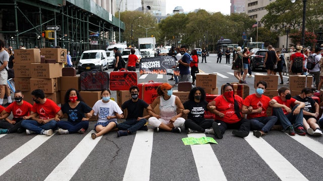 Demonstrators Attend Eviction Moratorium Extension Rally 