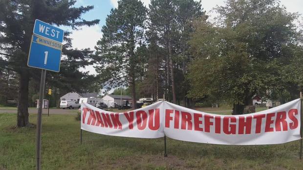 Firefighter Appreciation Sign Near Isabella Greenwood Fire 