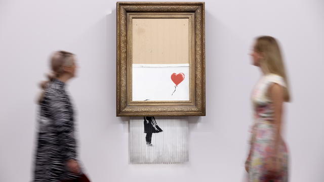 Banksy's 'Love is in the Bin' photocall at Sotheby's 