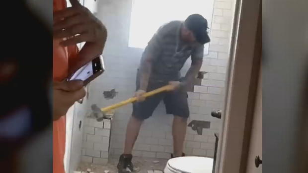 contractor destroys tile sledge hammer (3) 