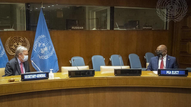 FILE PHOTO: Tourists pass United Nations Headquarters in New York 