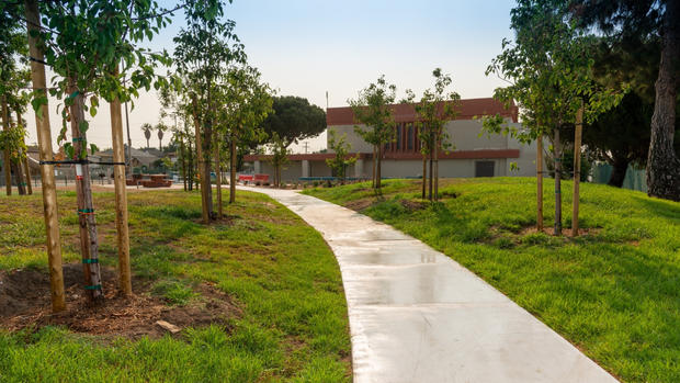 LA City Parks Trinity Recreation Center Walkway Improvements and Trees 9.22.21 photo by JuanCarlos Chan 