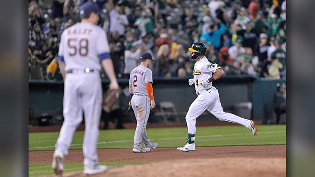 Starling Marte of the Oakland Athletics hits a double against the San  News Photo - Getty Images