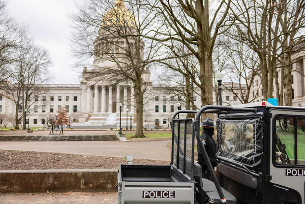 Police secure the West Virginia statehouse, which was mostly 