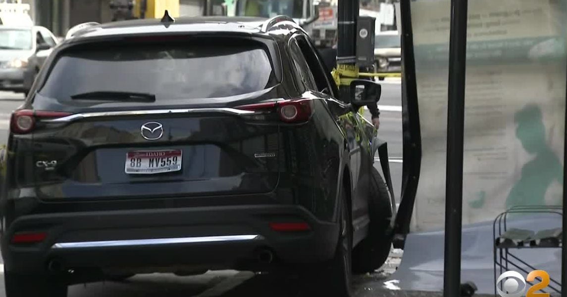 Police 2 Injured After Car Jumps Curb In Newark CBS New York