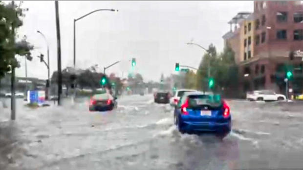 Flooding in Downtown San Rafael Oct. 24, 2021 