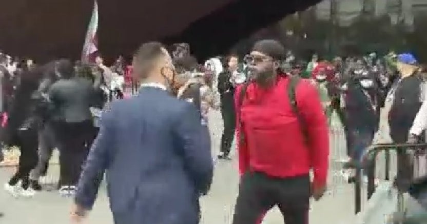 Protesters Attempt To Storm Entrance Of Barclays Center Over Nets