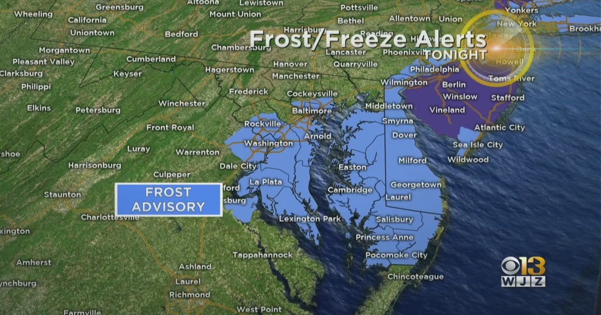 Maryland Weather: Frost Advisory For Areas Across Region - CBS Baltimore