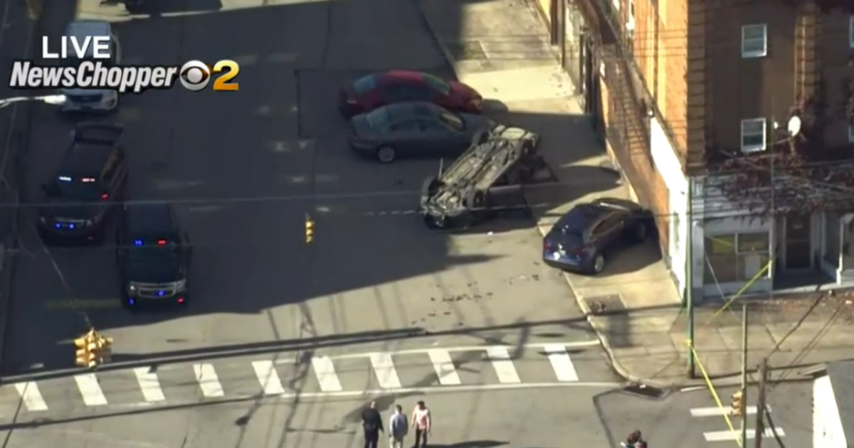 Police Cruiser Flips Over After Crash In McKeesport - CBS Pittsburgh