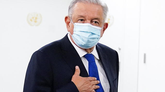 Mexico's President Andres Manuel Lopez Obrador at the UN in New York 