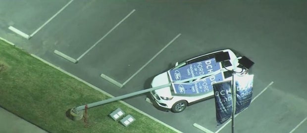 light pole down Santa Ana 