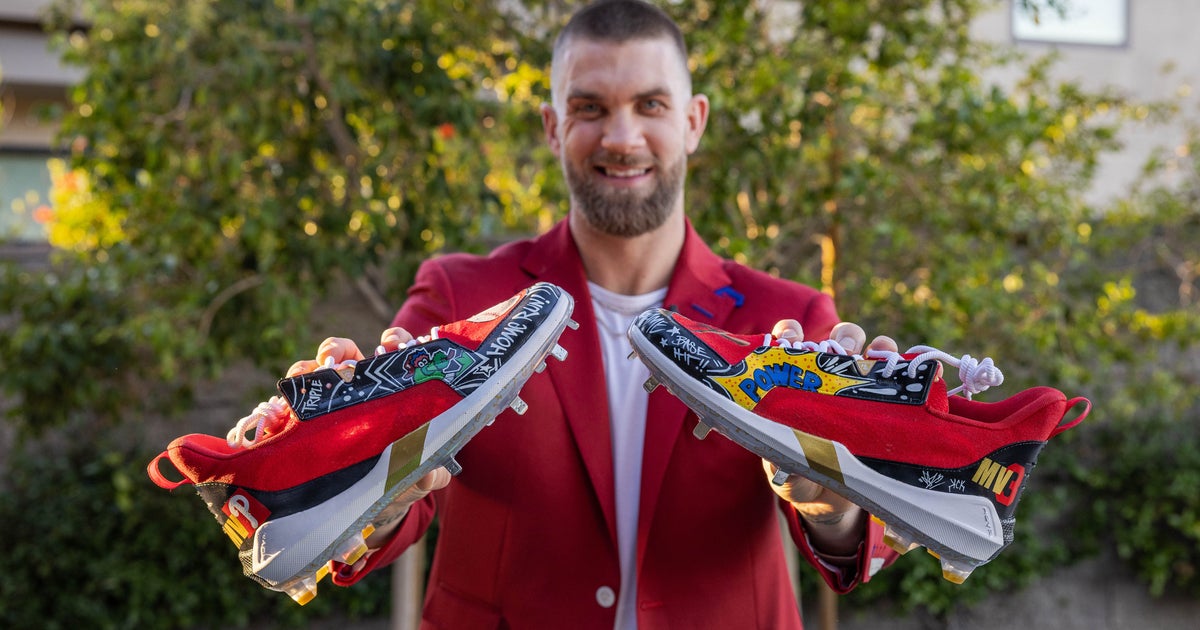 North Camden Youth Baseball Players Design MVP Inspired Cleats For Phillies Superstar Bryce Harper CBS Philadelphia