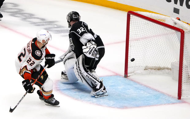 Anaheim Ducks defeat the Los Angeles Kings 5-4 in a shoot out during a NHL hockey game at Staples Center in Los Angeles. 