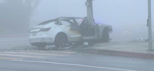 Driver Killed After Fiery Tesla Crash In Redondo Beach 