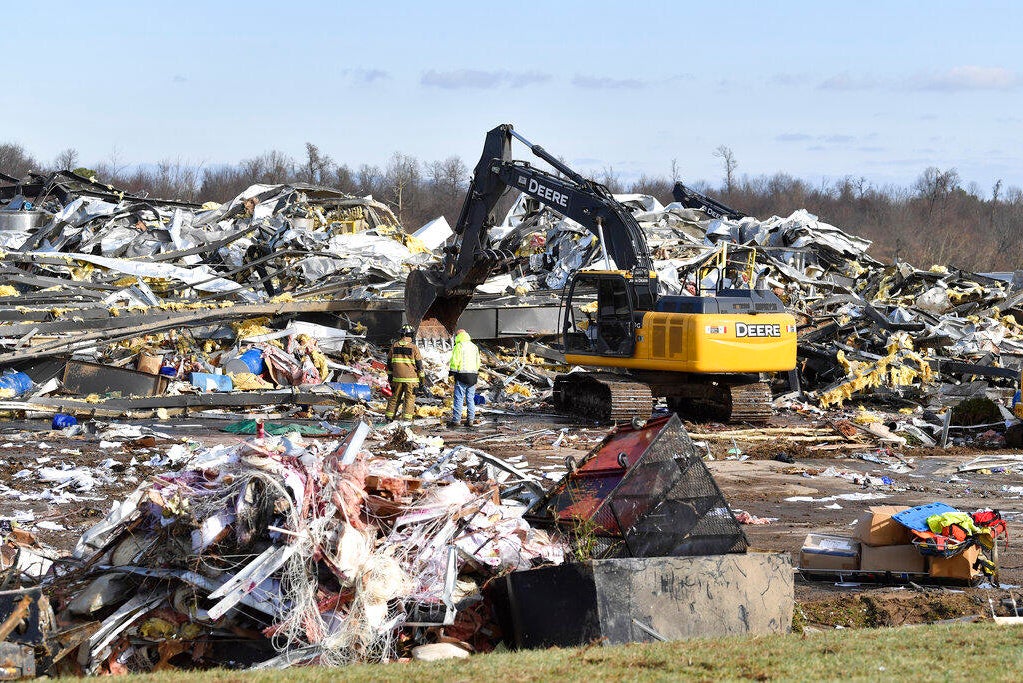 Mayfield candle factory "looks as if a bomb has dropped on it," mayor